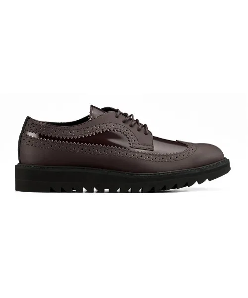 Мужские кожаные броги THE ONITSUKA BROGUE бордовые