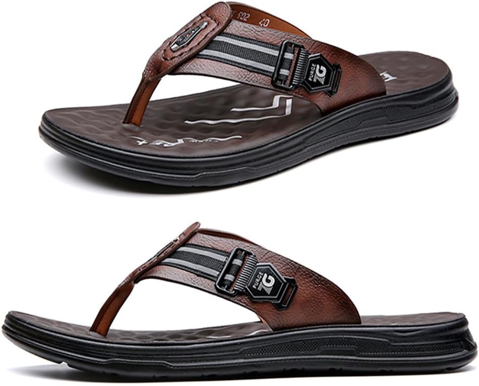 

Мужские шлепанцы Adornosbt: легкие вьетнамки, прочные для ходьбы, коричневый