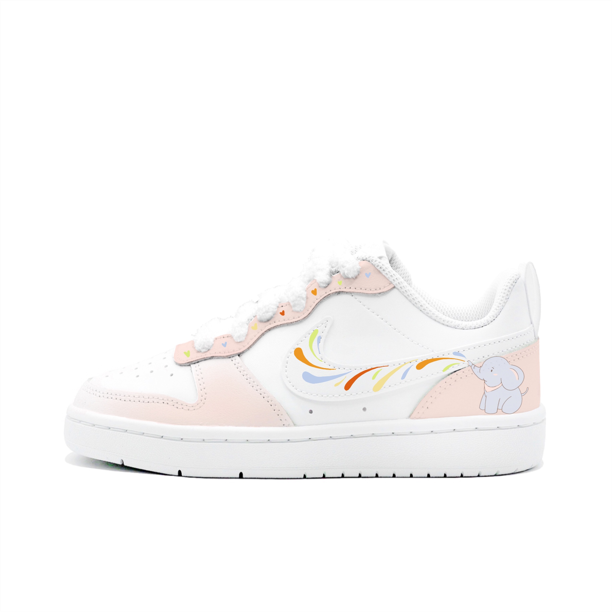 

Nike Court borough low 2 low top детские скейтбординг кроссовки white pink unisex