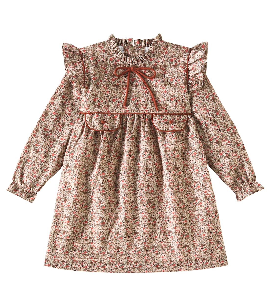 

Платье Maura из хлопка с цветочным принтом La Coqueta, Taupe Floral