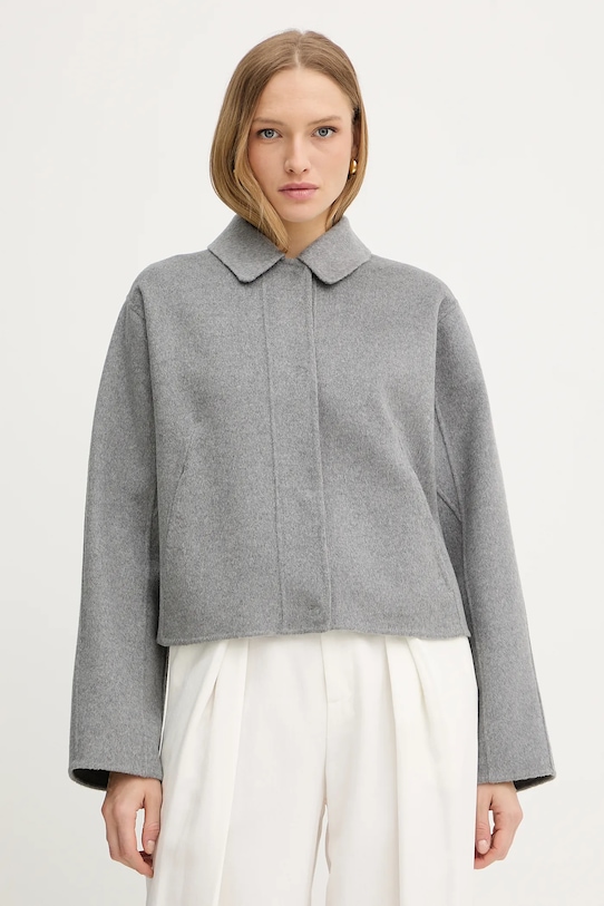 

Шерстяное пальто Boss, серый