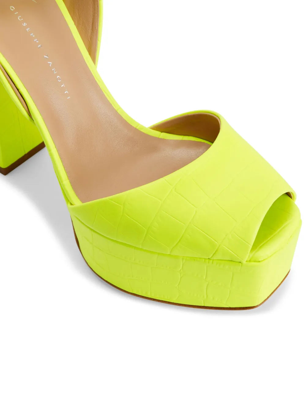 Сандалии Betty 120 мм с крокодиловым принтом Giuseppe Zanotti, желтый — фото 4