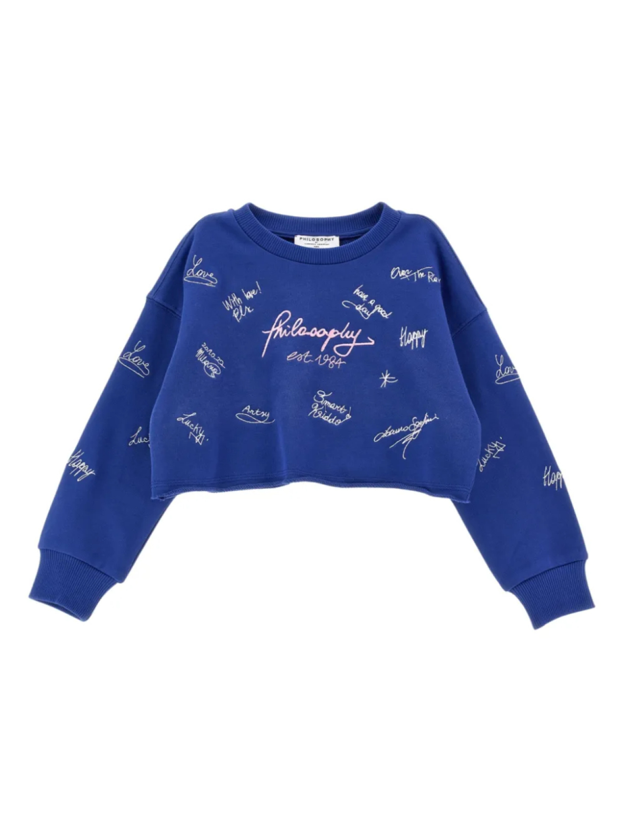 Philosophy Di Lorenzo Serafini Kids толстовка с вышитой надписью, синий