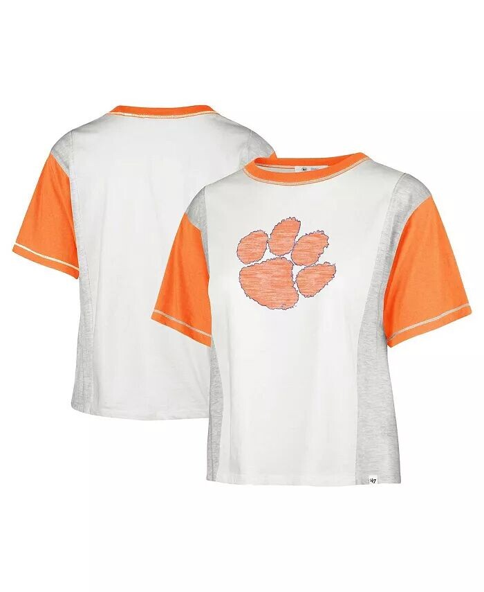 

Женская белая рваная футболка Clemson Tigers Premier Tilda '47 Brand