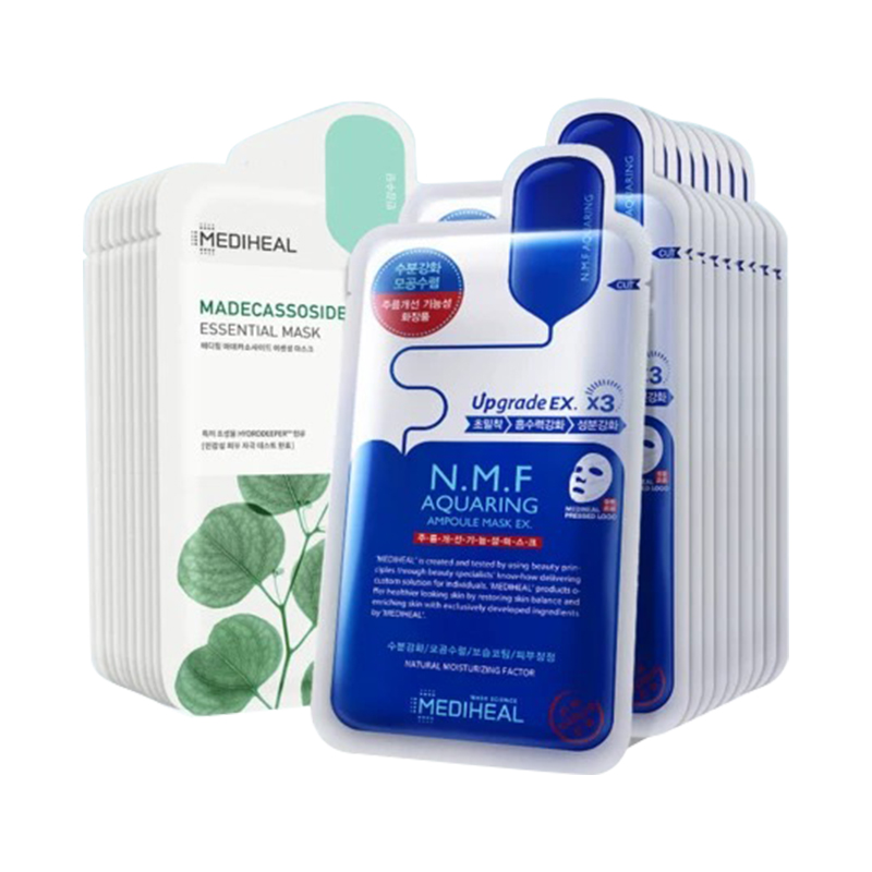 

Маска для лица MEIDIHUIER с резервуаром и настурцией увлажняющая, питающая и гидратирующая 10 таблеток + 10 таблеток MEDIHEAL, Medihub Water Storage Facial Mask 10-Pack + Snowy Grass Facial Mask 10-Pack