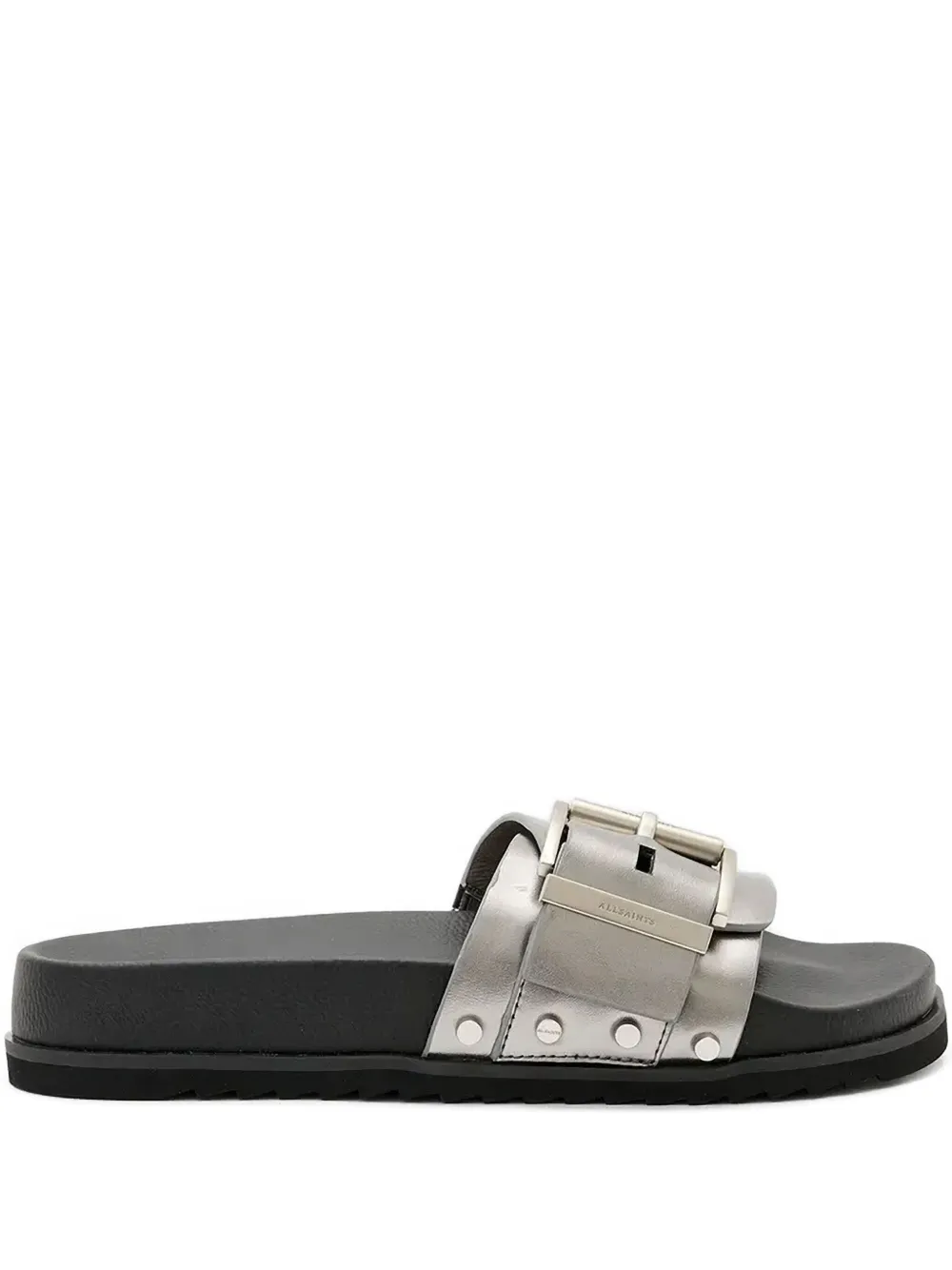 Босоножки с эффектом металлик AllSaints, серебяный