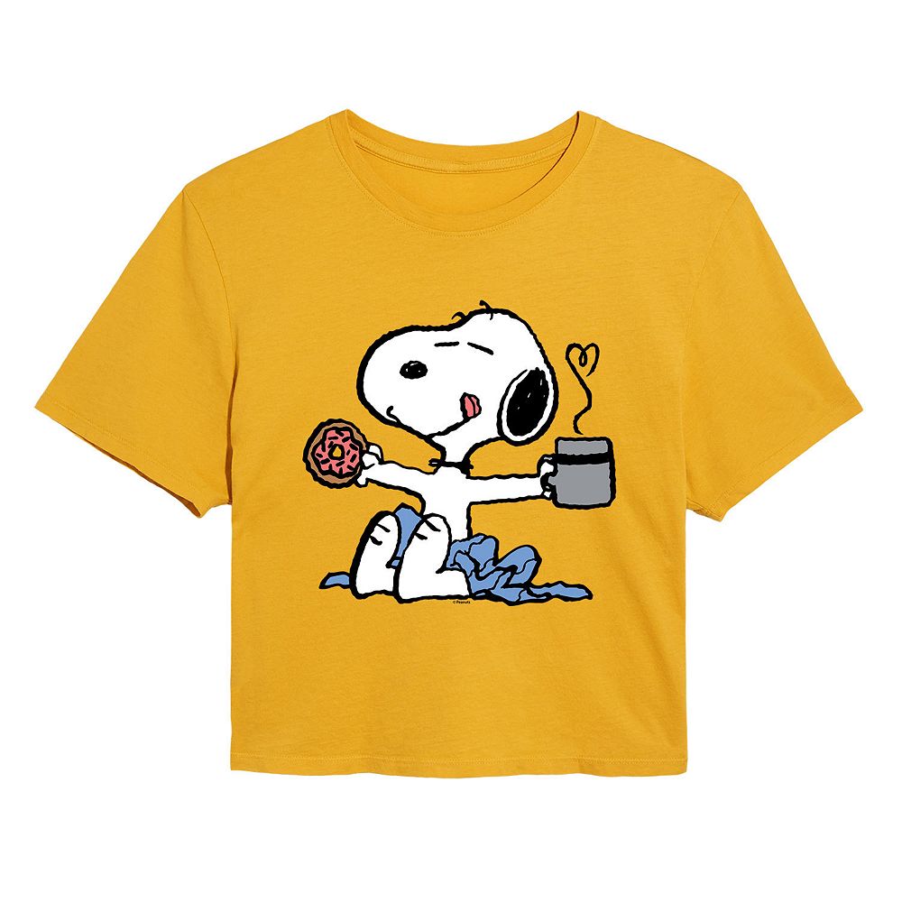 

Укороченная футболка с рисунком Peanuts Snoopy для детей Juniors Licensed Character, желтый