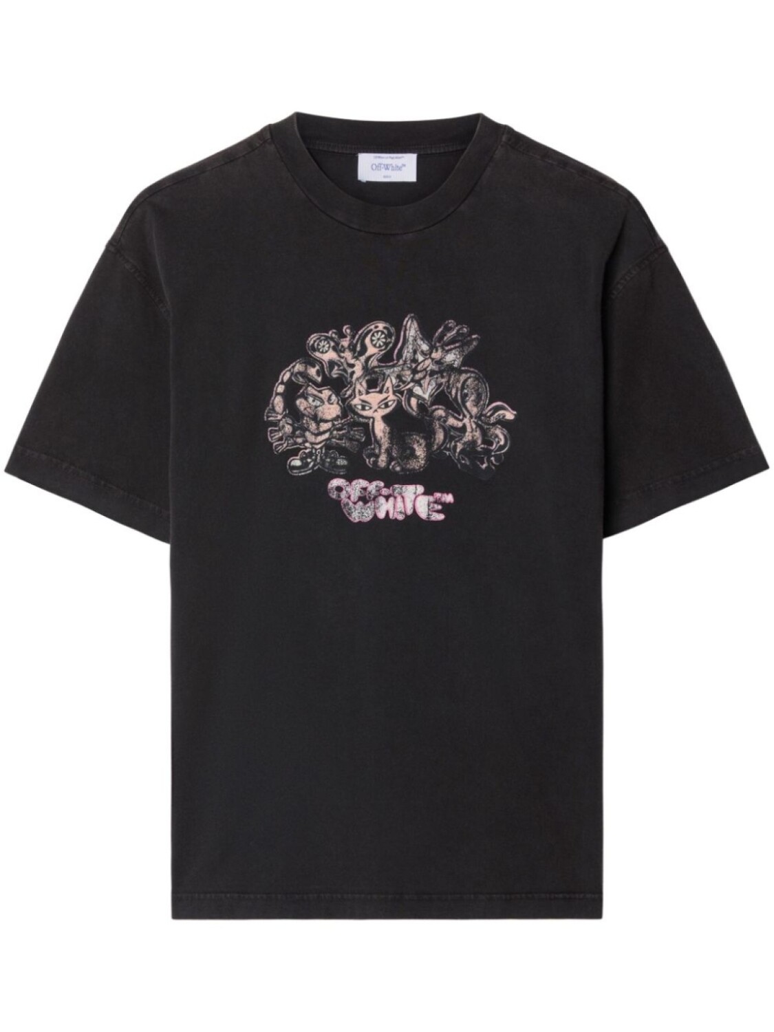 

Off-White футболка с выстиранными персонажами, черный