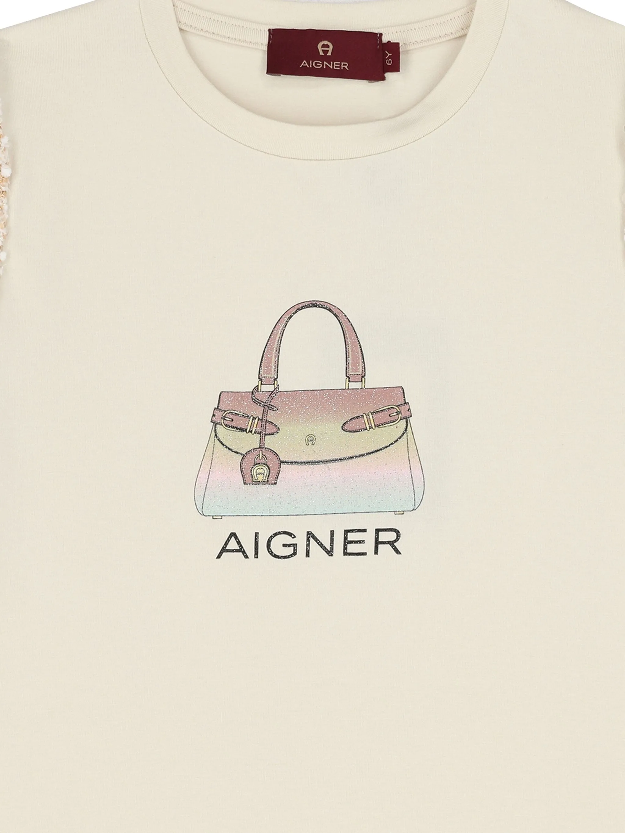 Платье с пайетками и логотипом Aigner Kids, нейтральный — фото 3