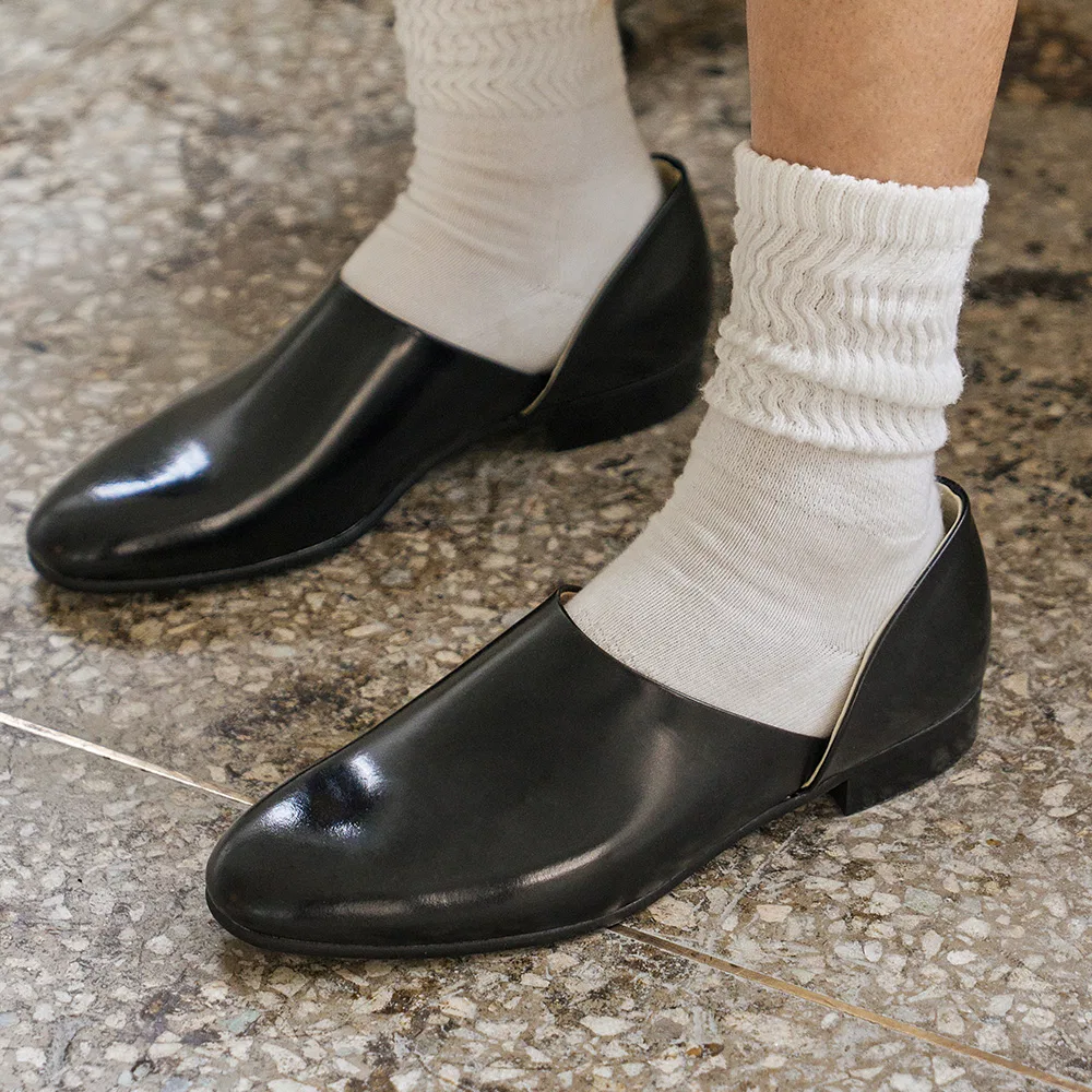 Мужские чёрные блоферы Spoke Loafer 850 от Haruta