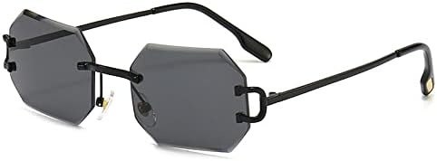 

Винтажные квадратные солнцезащитные очки без оправы 2027 года для женщин и мужчин. Роскошные солнцезащитные очки для женщин с защитой от УФ-излучения UV400 MTZJH, Black