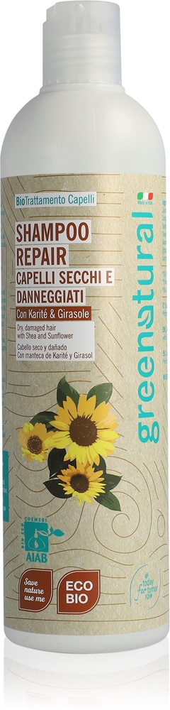 

Восстанавливающий шампунь Shampoo repair для сухих и поврежденных волос Greenatural, su sviestmedžių aliejumi 400 мл