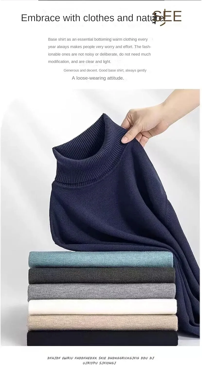 Мужской свитер с высоким воротником и длинным рукавом, риб, pure cotton, slim fit — фото 3
