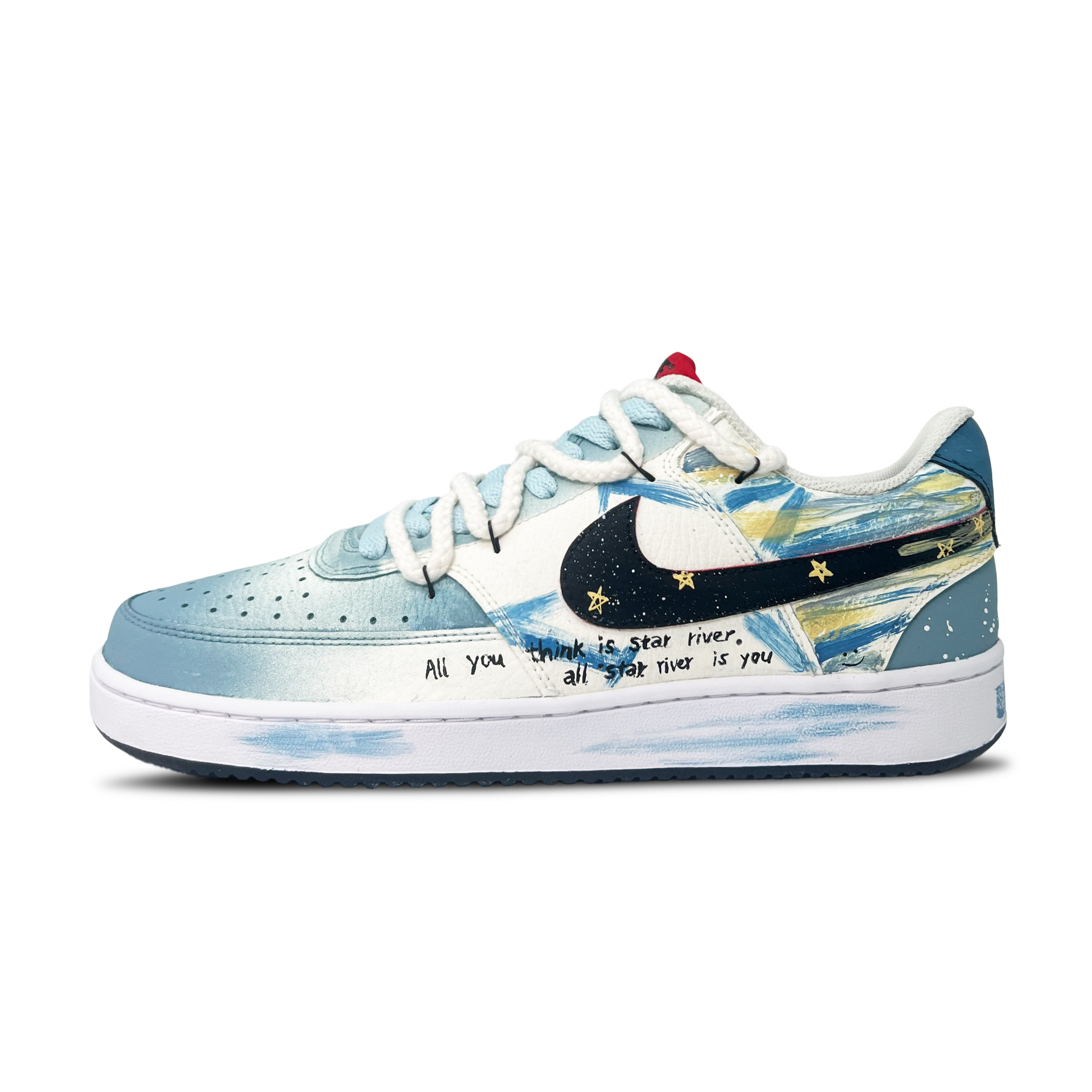 

Nike Кроссовки Court Vision 1 Dreamy Starry Sky Coverage Low Top для скейтбординга, мужские, синие