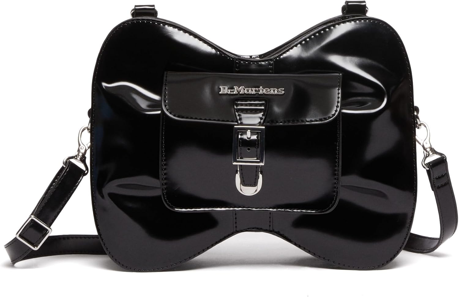 

Сумка Dr. Martens из веган-кожи в форме банта, черный оксфорд с потертостями