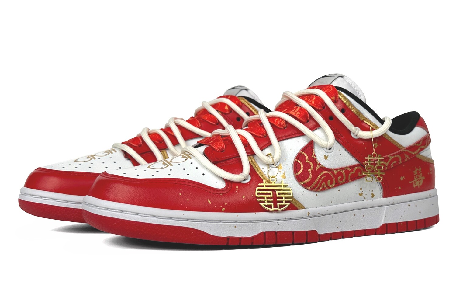 

Кроссовки Nike Dunk Skateboard Shoes Unisex Low-Top White Gold