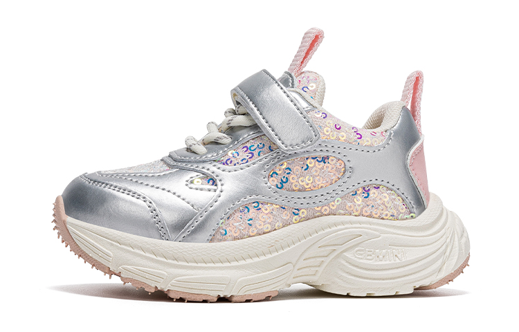 

Детская повседневная обувь для дошкольников EBMINI, розовый/серебряный