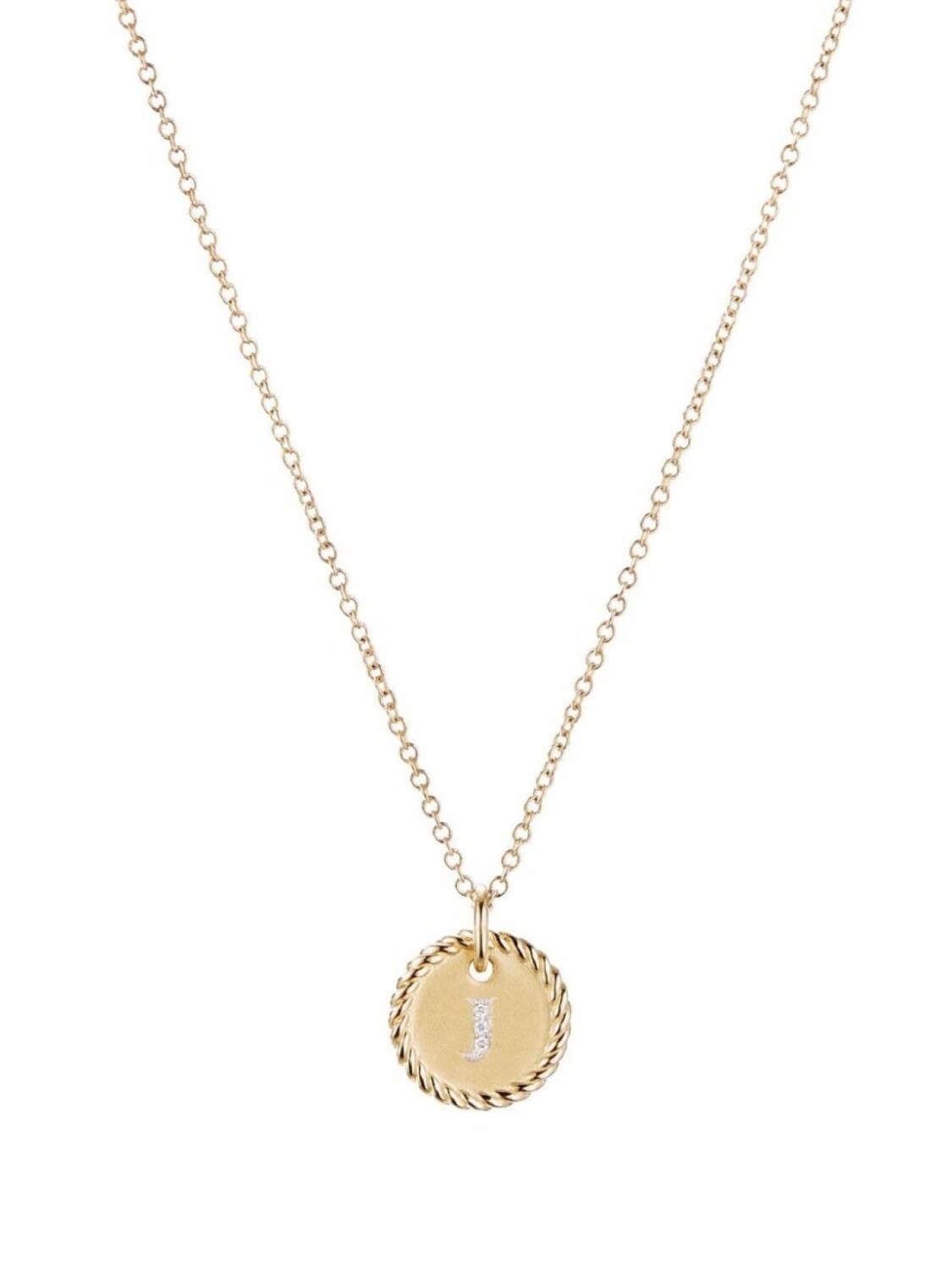 

Колье J Initial Charm из желтого золота с бриллиантами David Yurman, золотой