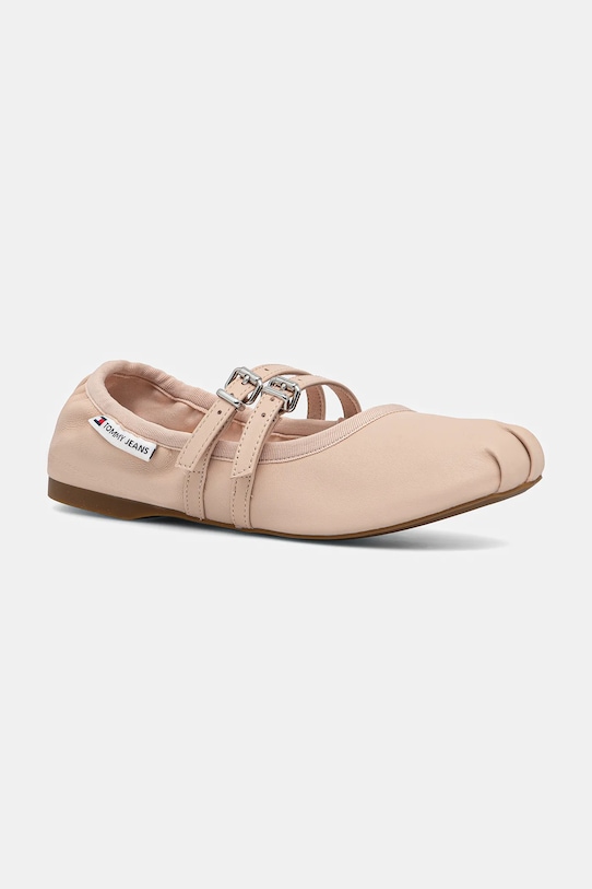 Кожаные балетки Ballerina Tommy Jeans, бежевый