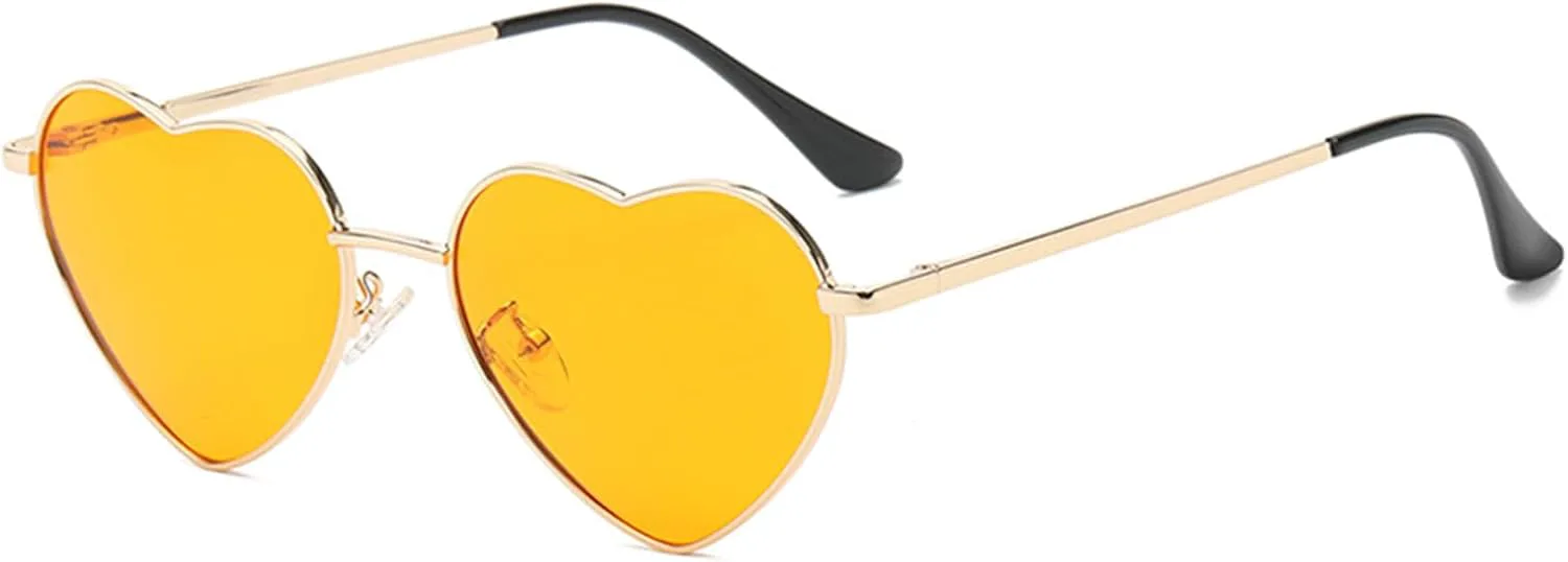 

Поляризованные солнцезащитные очки в форме сердца для женщин, модный стиль, металлическая оправа, солнцезащитные очки в форме сердца для дам Kyiduo, C20 Gold-orange