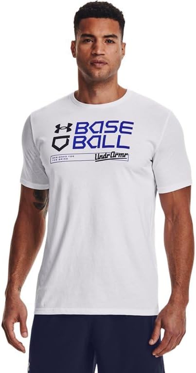 

Мужская бейсбольная футболка с коротким рукавом от Under Armour Workmark, (100) White/Midnight Navy, Белый, Мужская бейсбольная футболка с коротким рукавом от Under Armour Workmark, (100) White/Midnight Navy