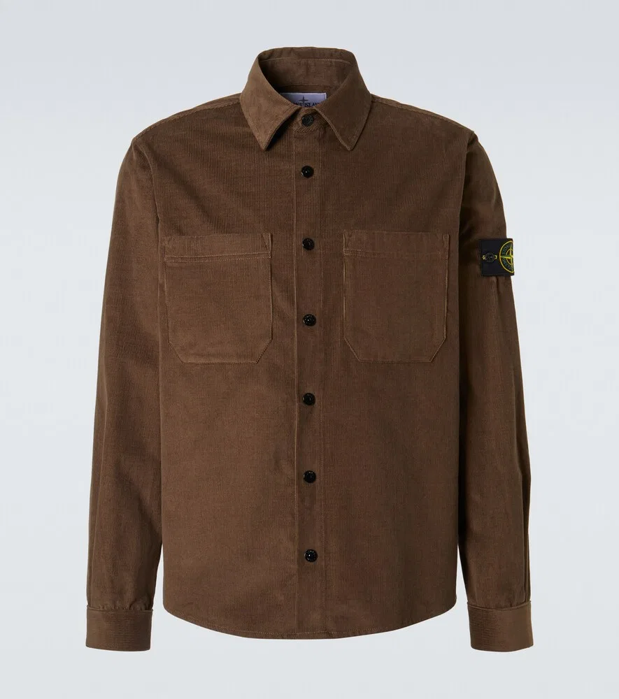 Рубашка-куртка Compass из хлопкового вельвета Stone Island, коричневый
