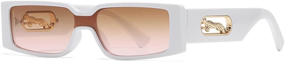 

Роскошные квадратные солнцезащитные очки в маленькой оправе для женщин и мужчин, модные винтажные очки для путешествий с изображением головы леопарда, солнцезащитные очки UV400 для мужчин generic, White Tea Pink