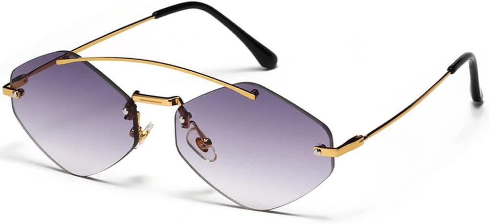 

Модные солнцезащитные очки без оправы для мужчин и женщин, стильные солнцезащитные очки из сплава металла, подарки для вечеринок, защита от ультрафиолета UV400 MTZJH, Gradient Grey