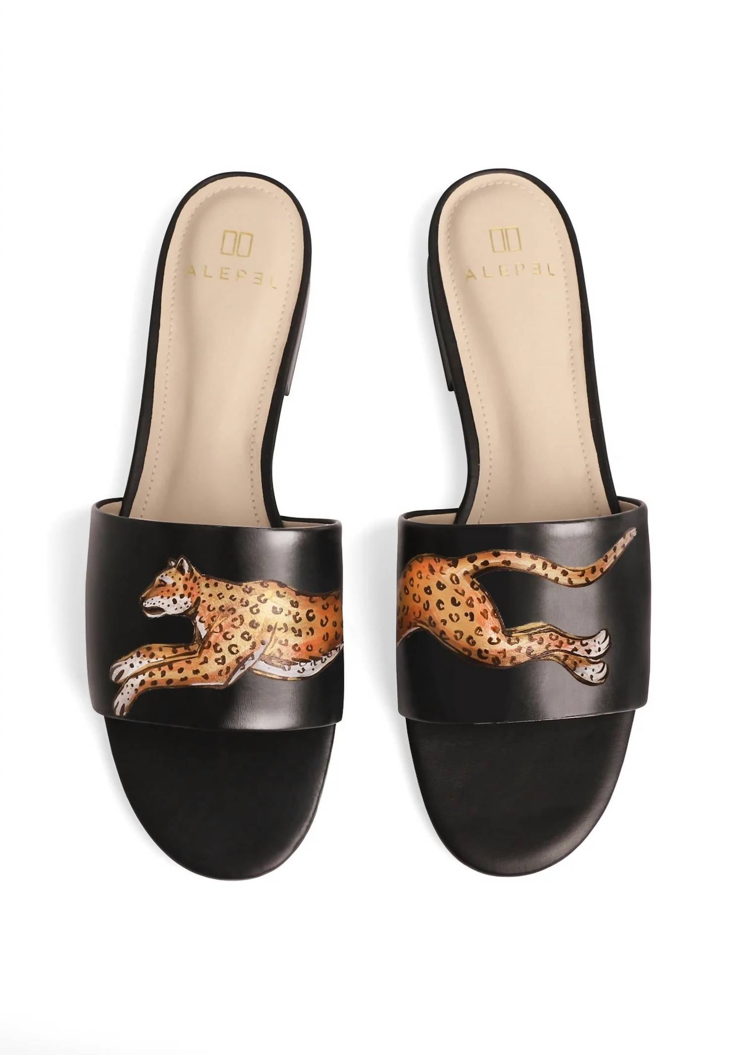 Женские шлепанцы Cheetah в черном цвете ALEPEL