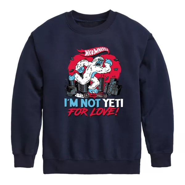 

Флисовая толстовка с надписью «Not Yeti for Love» для мальчиков 8-20 лет Hot Wheels, синий