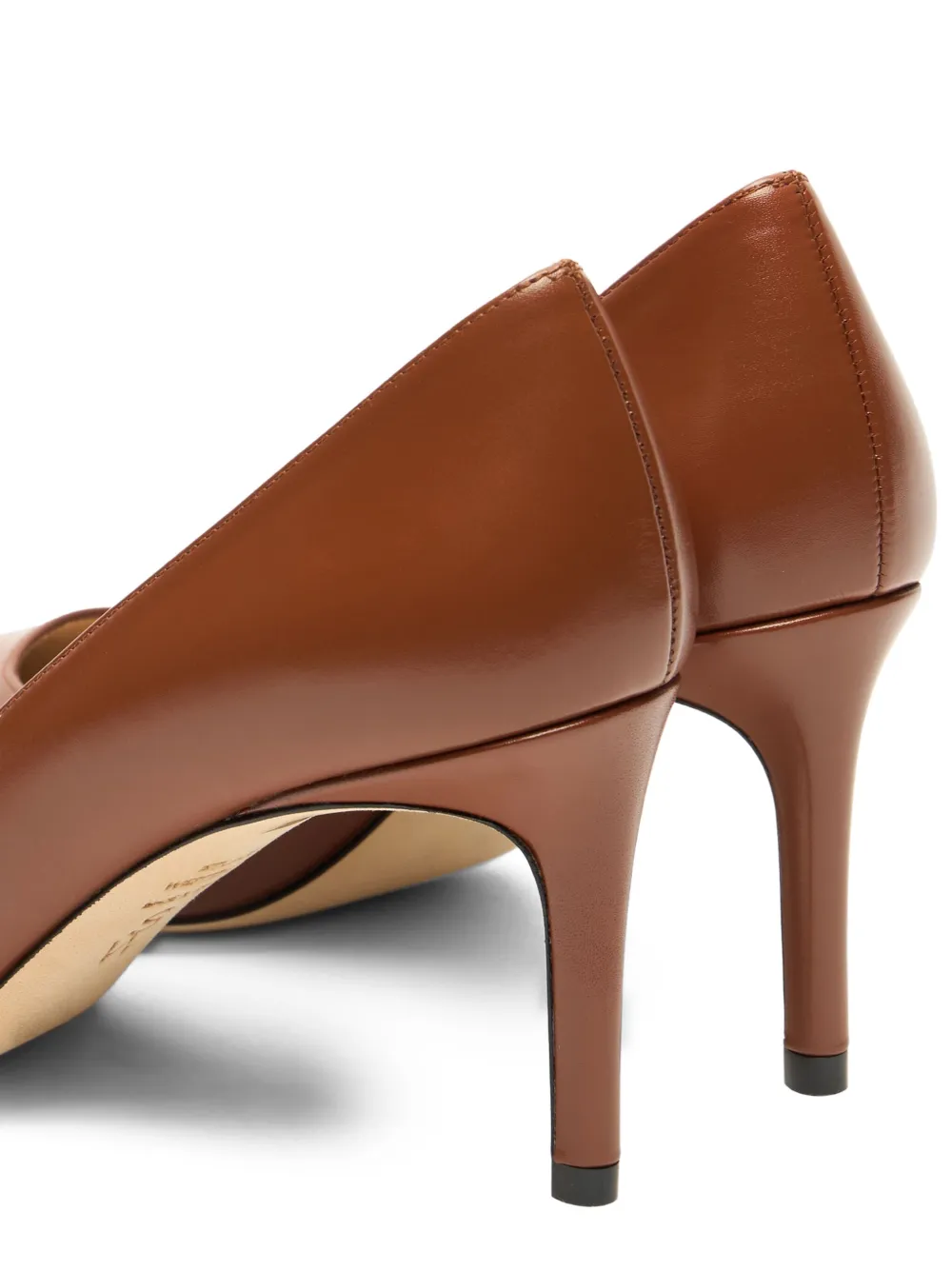 Туфли Stuart Power 75 с острым носком из кожи, 75 мм Stuart Weitzman, коричневый — фото 4