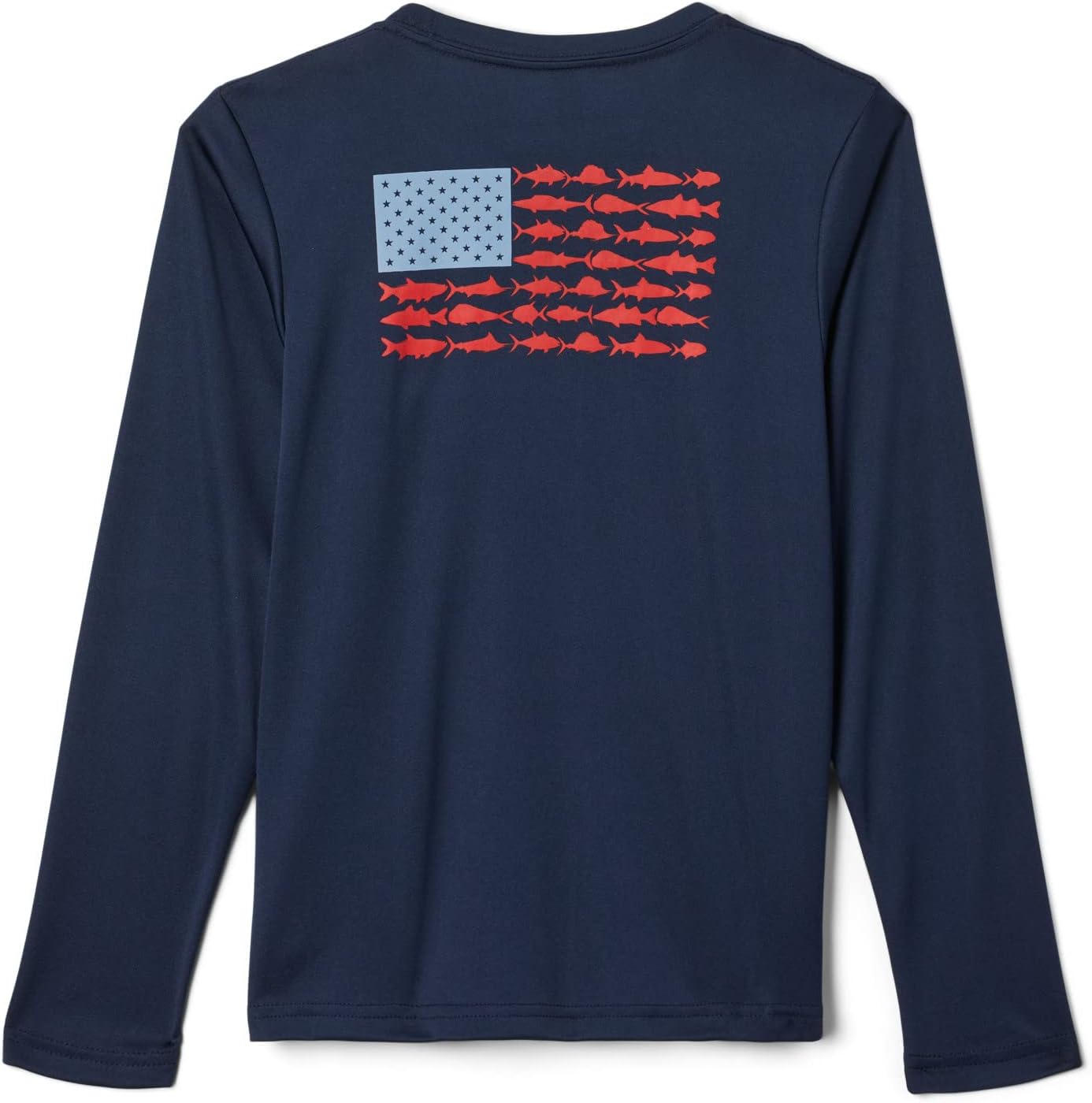 Футболка с длинным рукавом для мальчиков Columbia Terminal Tackle, Collegiate Navy/Red Spark — фото 2