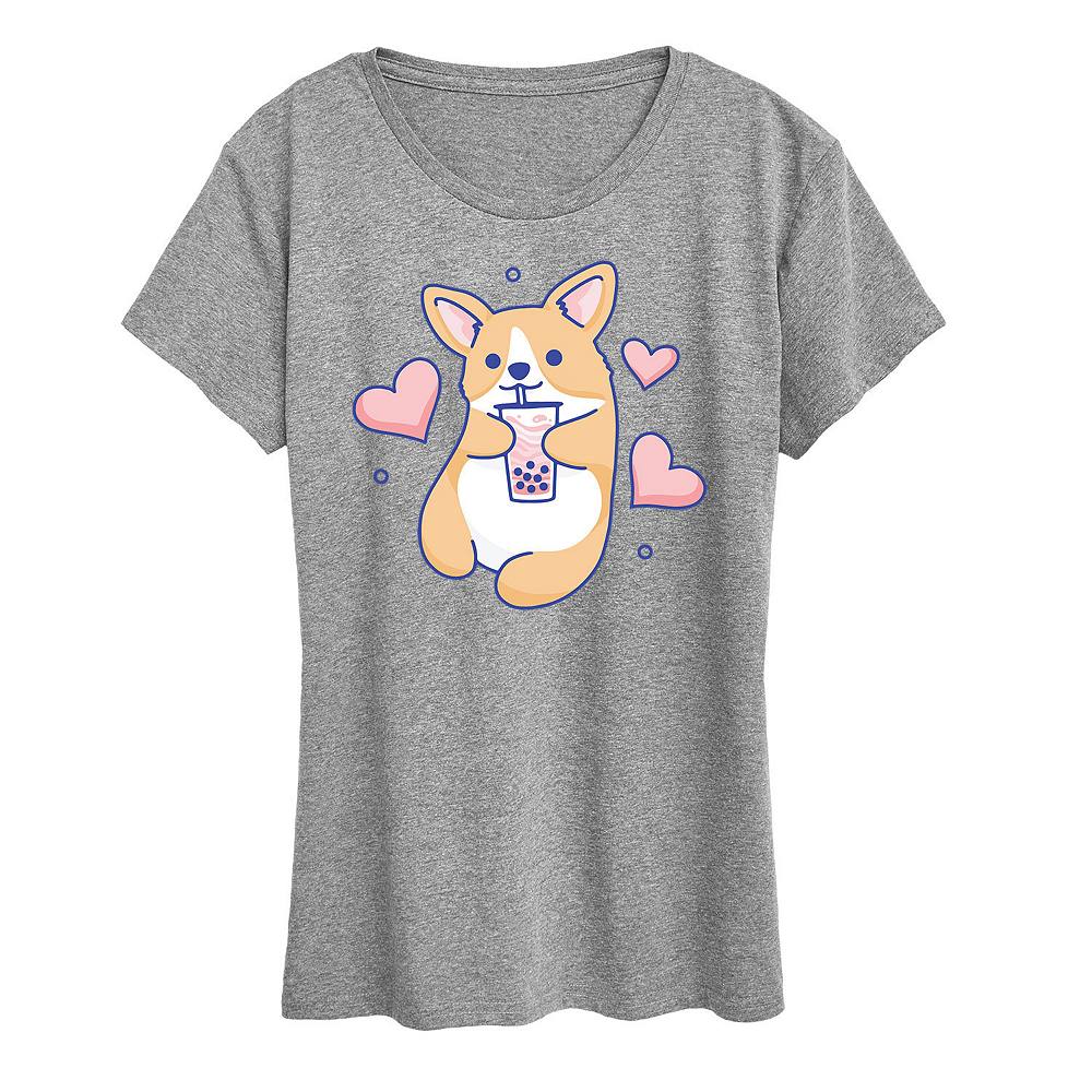 

Женская футболка Corgi с рисунком Boba Licensed Character, цвет Heather Gray