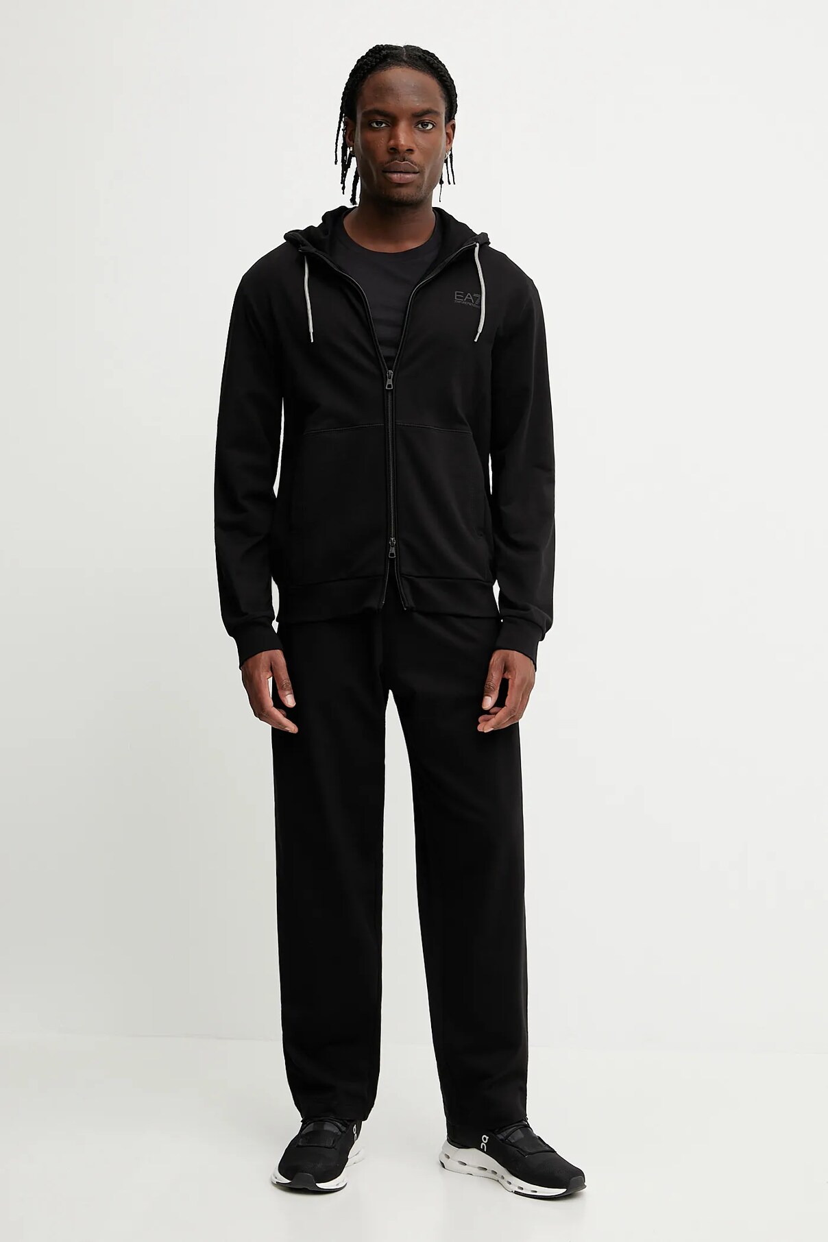 

Спортивный костюм из хлопка Ea7 Emporio Armani, черный