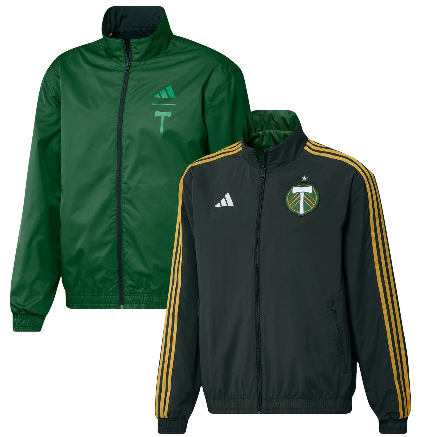 

Мужская зеленая двусторонняя командная куртка с молнией во всю длину Portland Timbers 2023 On-Field Anthem adidas, Зеленый, Мужская зеленая двусторонняя командная куртка с молнией во всю длину Portland Timbers 2023 On-Field Anthem adidas