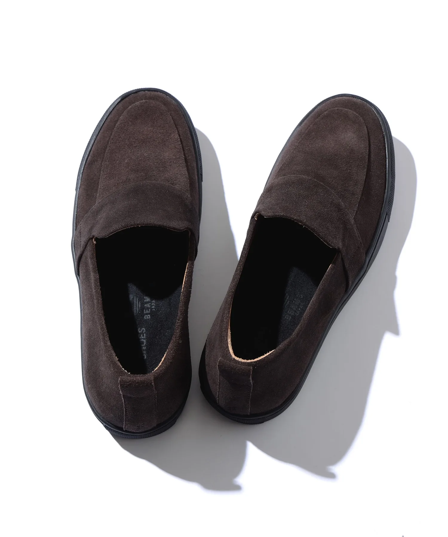 Унисекс лоферы из водонепроницаемой велюровой кожи SEAM.SHOES BEAMS JAPAN тёмно-коричневые — фото 2