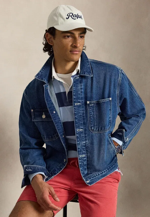 Футболка-поло с воротником для регби Polo Ralph Lauren, светло-синий/элит-блю — фото 4