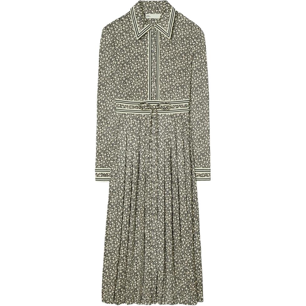 

TORY BURCH Женское платье с длинными рукавами и черным лацканом