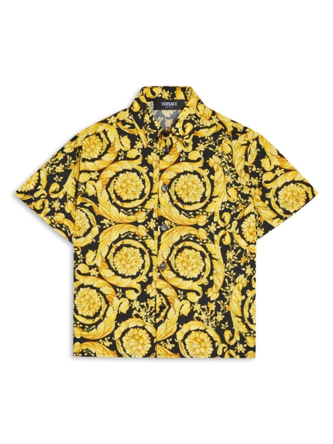 

Versace Kids рубашка с короткими рукавами и принтом Barocco, черный
