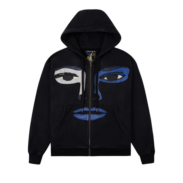 

Худи KidSuper Patchwork Face Zip Up Hoodie, Black