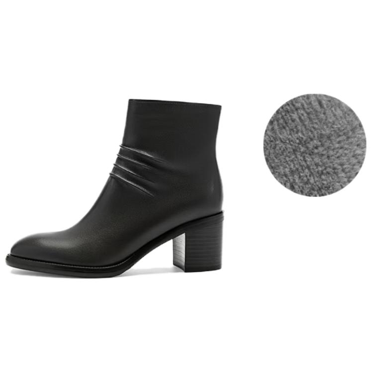 NINE WEST Женские черные полусапожки на каблуке 6,5 см без подкладки, цвет Black (Unlined) — фото 4