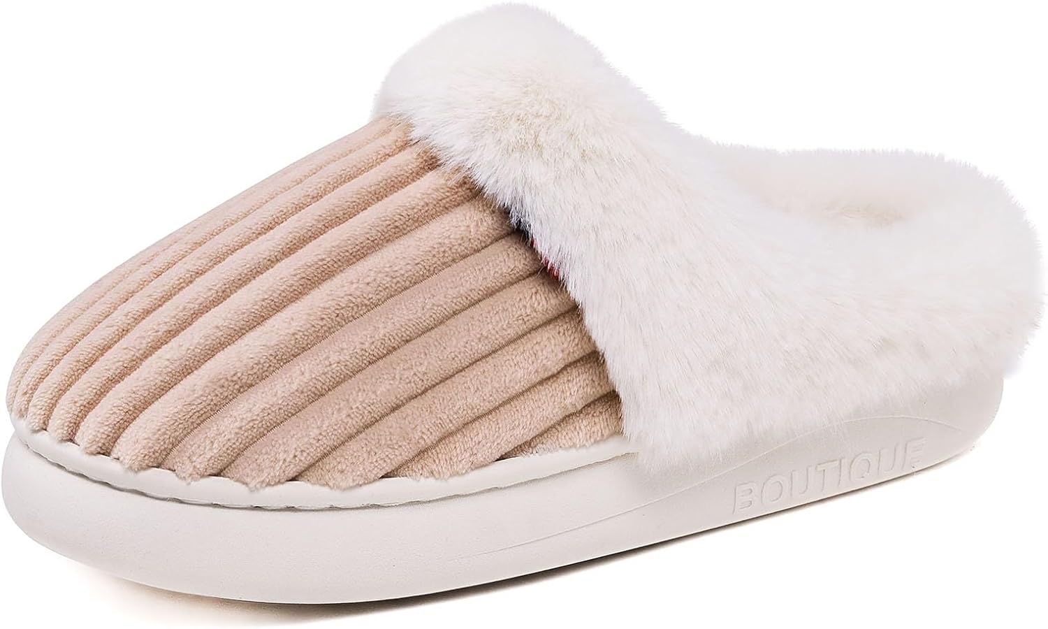 

Тапочки для женщин 2025 года Уютные стильные зимние тапочки с плюшевой внутренней отделкой, толстой подошвой и противоскользящей подошвой Generic, хаки