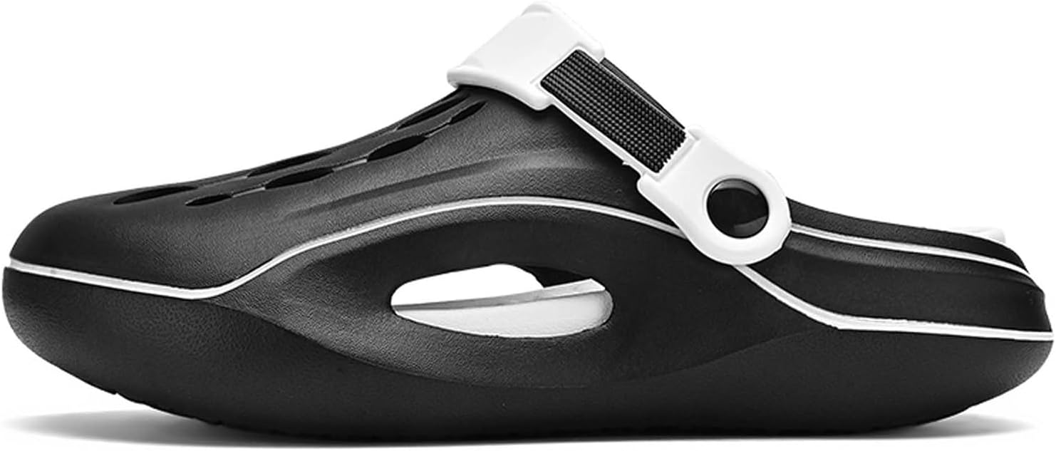 

Мужские и женские удобные садовые сабо, толстая подошва, легкие для ходьбы, для улицы, душа и пляжа Generic, белый/черный