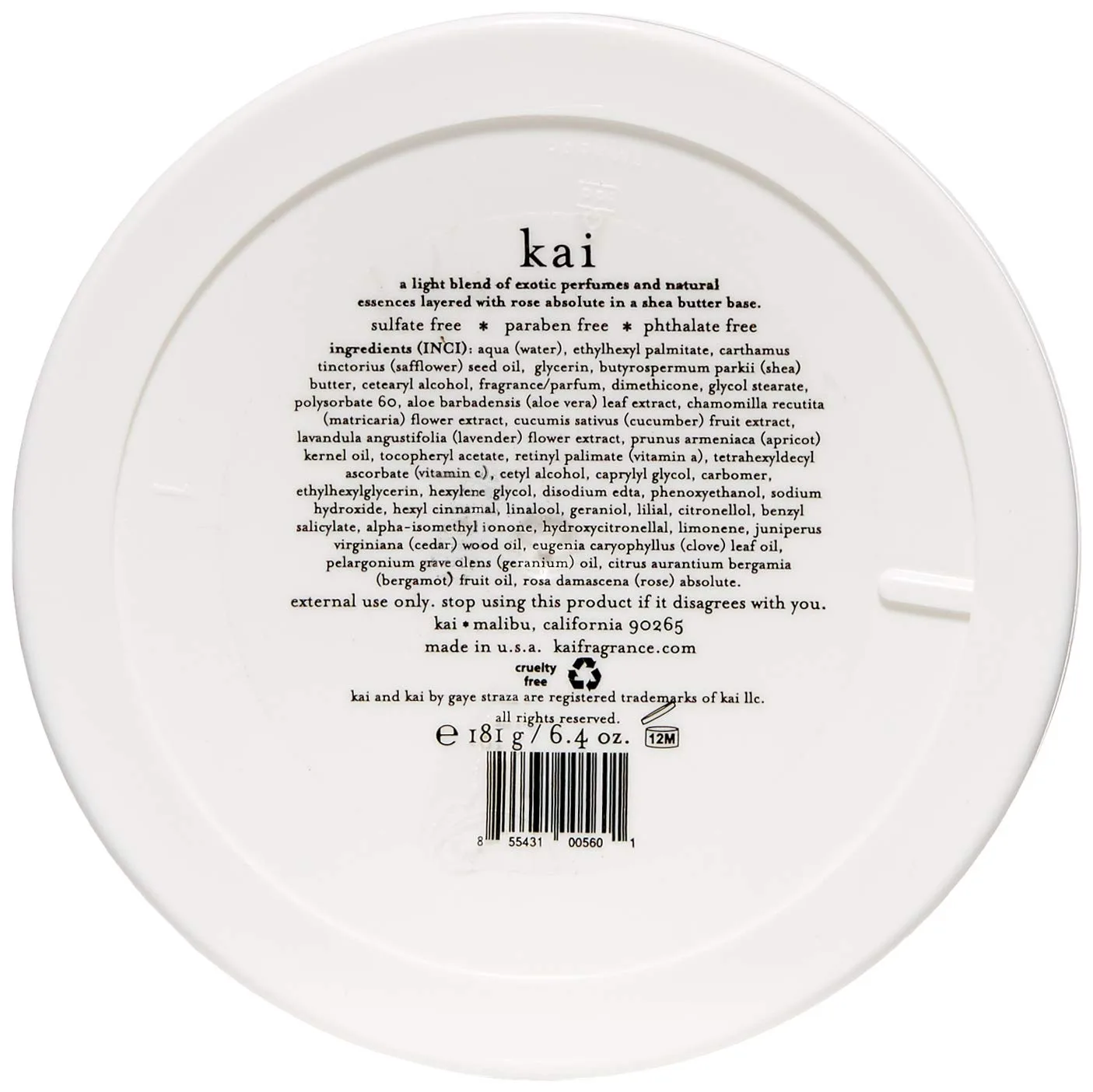 Интенсивно увлажняющий крем для тела Kai Body Butter с взбитым маслом ши для мягкой, сияющей и здоровой кожи с роскошным ароматом абсолюта розы и гардении, 170 мл. — фото 2