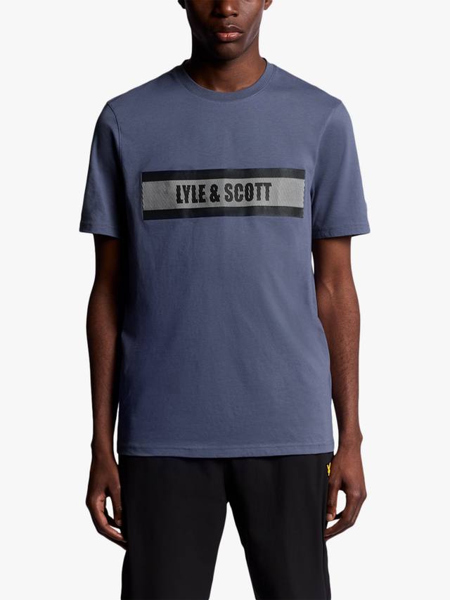 

Футболка из хлопковой смеси с логотипом и принтом Lyle & Scott, Steel Indigo