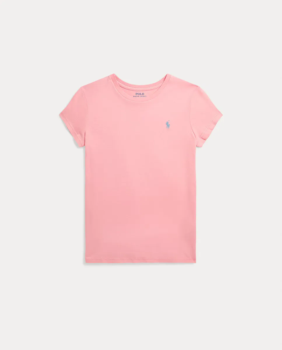 

Розовая футболка с короткими рукавами для девочки Polo Ralph Lauren, розовый