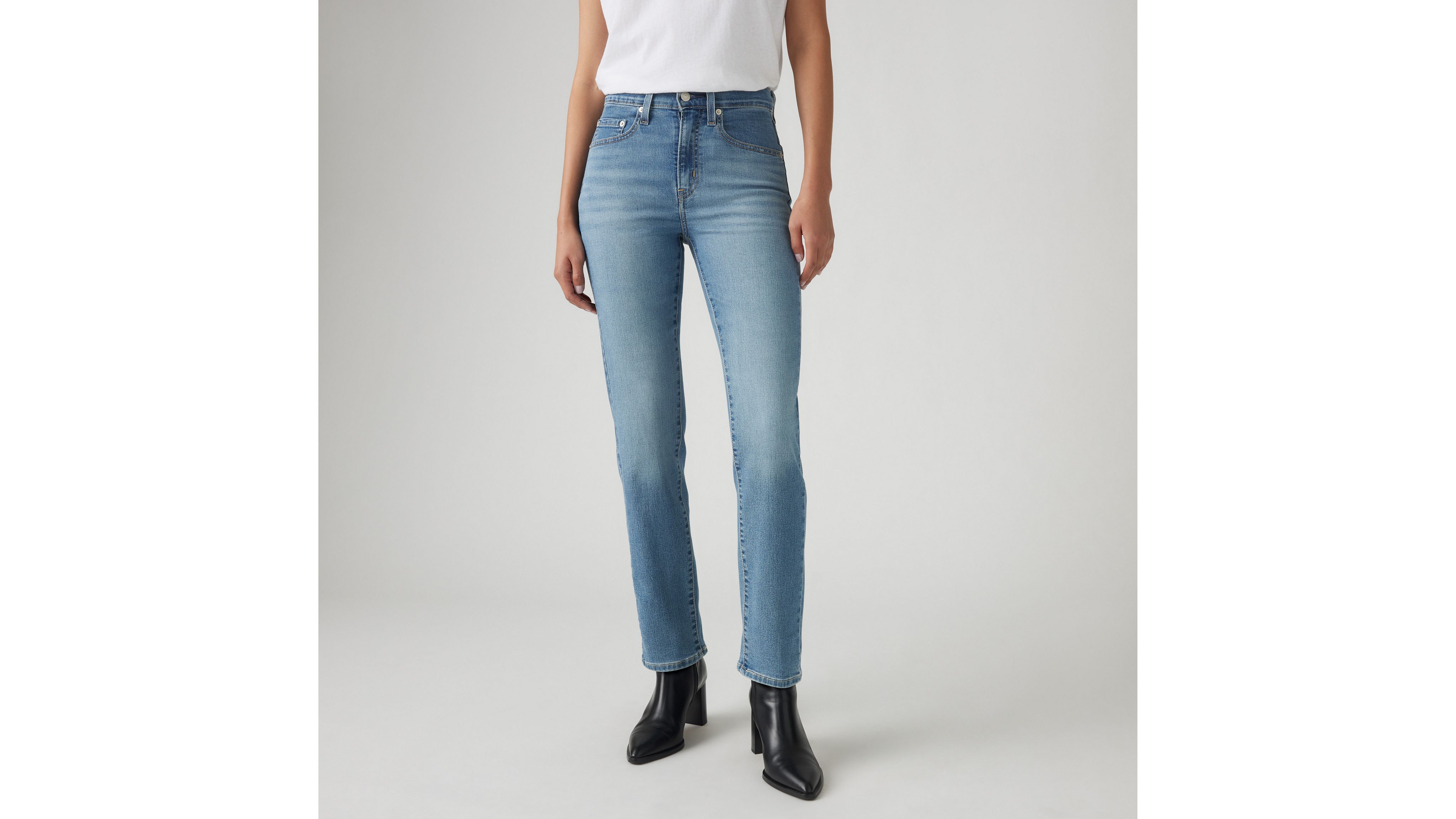 724 Прямые женские джинсы с высокой посадкой Levi's, цвет Eternal Indigo - Medium Wash — фото 3