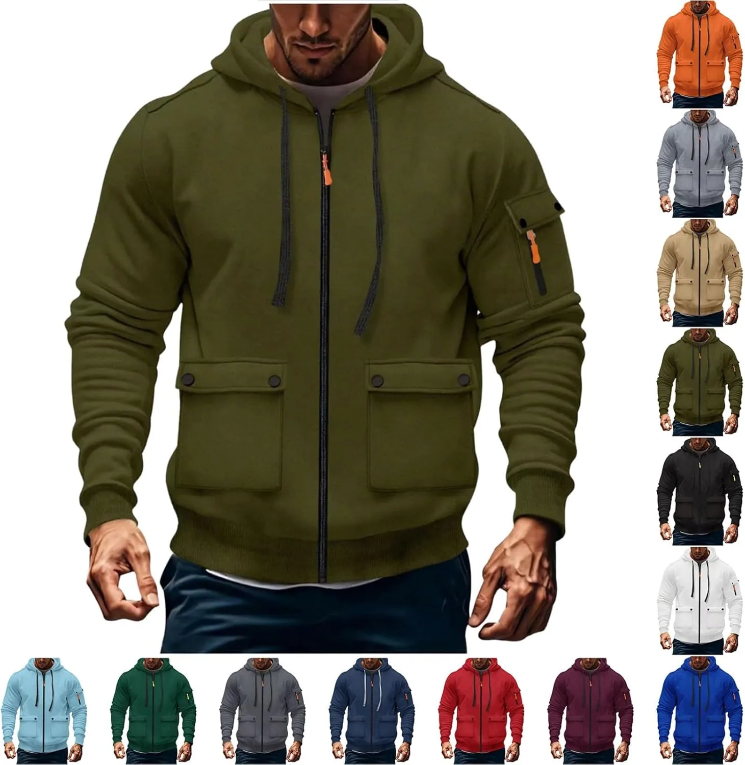 

Оверсайз худи для мужчин 2025 с капюшоном и молнией RRMuAzgs