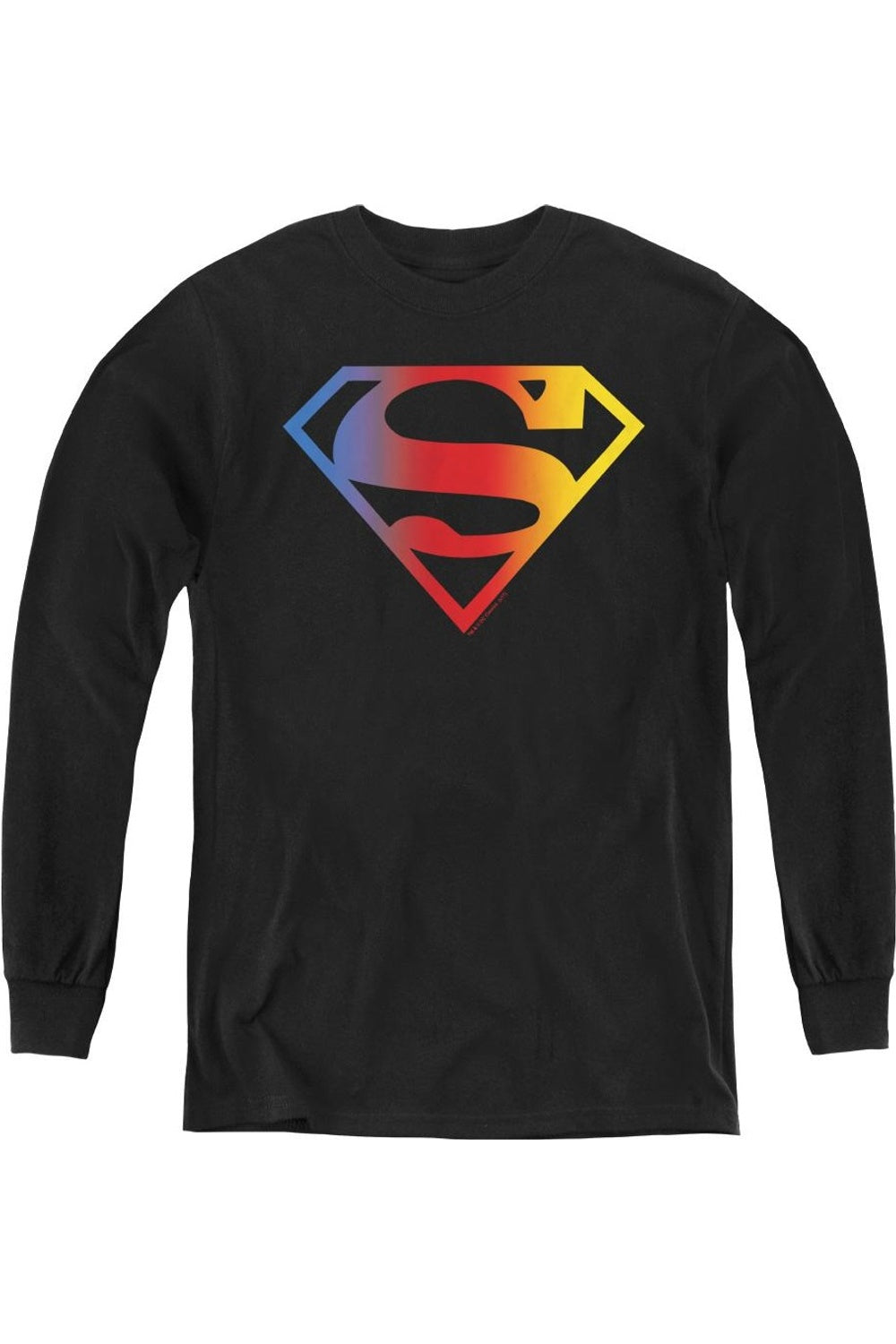 

Футболка с градиентным логотипом Superman для подростков с длинным рукавом Gildan, черный