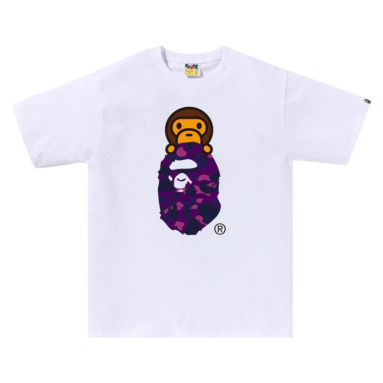 

Футболка BAPE Color Camo Milo On Ape Head 'White/Purple', белый